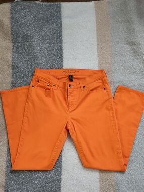 Lauren Jeans Co. Ralph Lauren Women’s Modern Straight Jeans Orange Sz 8